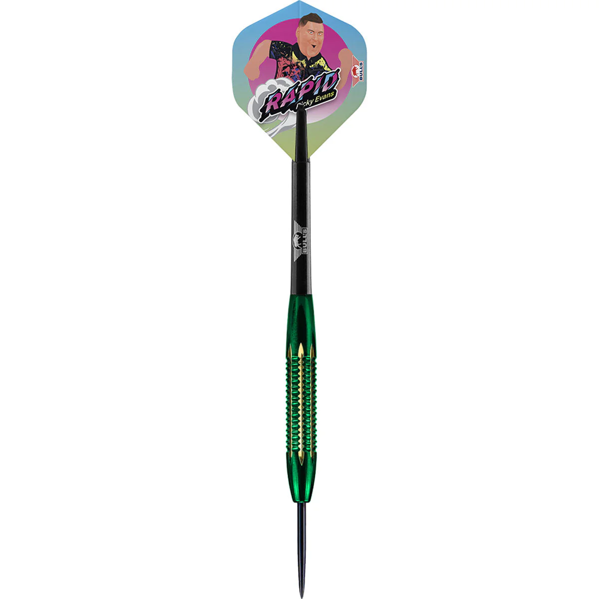 Bull's Ricky Evans Shell Coated Brass Green Darts - Image 2