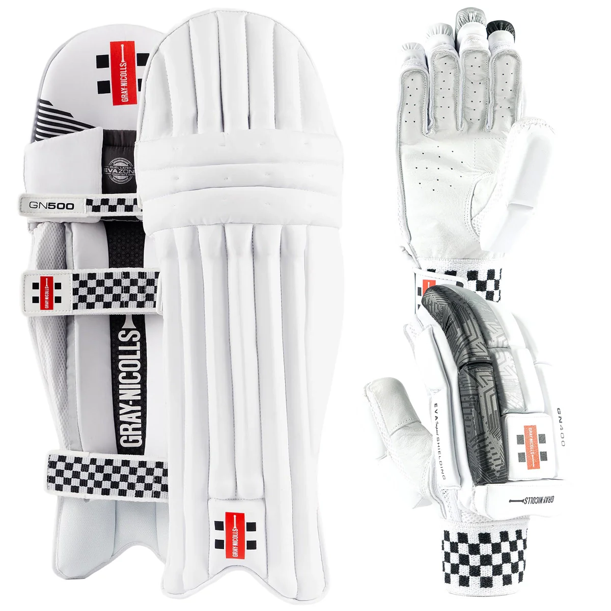 Gray-Nicolls GN400 X Cricket Batting Gloves & Pads Bundle