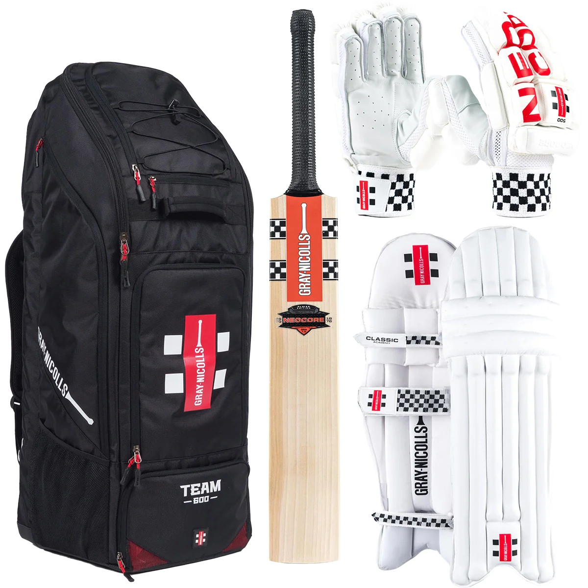 Gray-Nicolls Neocore 500 Cricket Bat, Gloves, Pads & Bag - 2026 Bundle