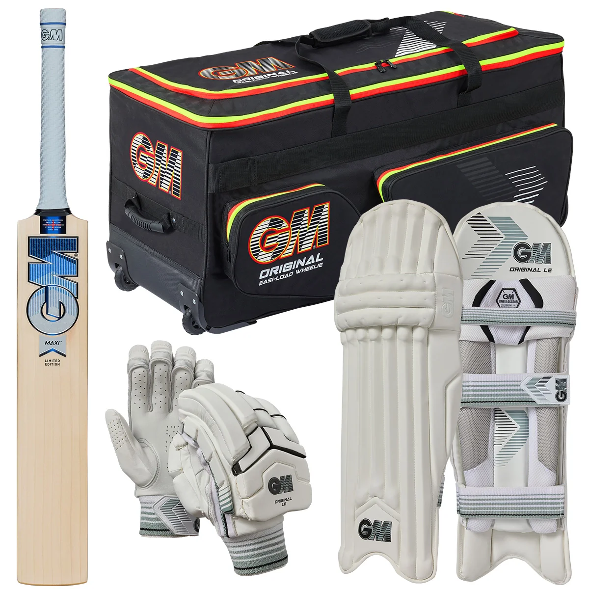 Gunn & Moore Maxi DXM LE Cricket Bat, Gloves, Pads & Bag Bundle