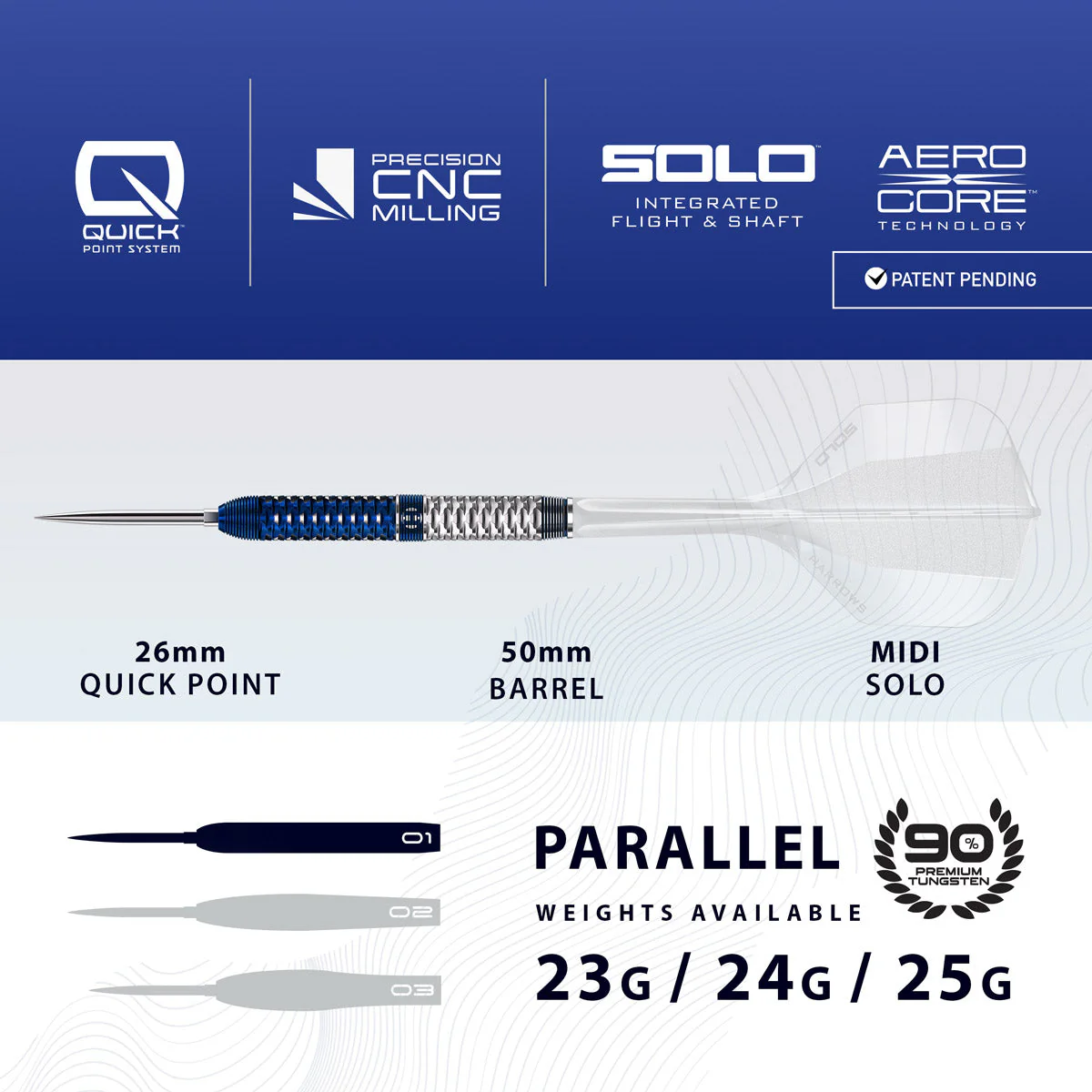 Harrows Geo Parallel Steel Tip Darts - Image 3