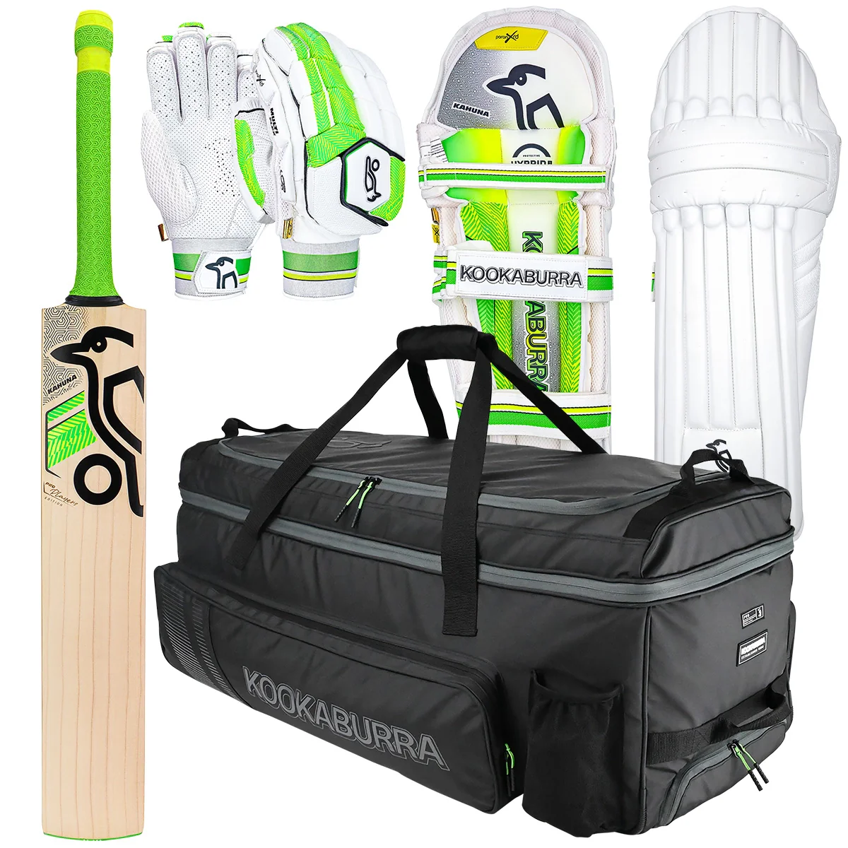 Kookaburra Kahuna Pro Players Edition Cricket Bat, Gloves, Pads & Bag Bundle