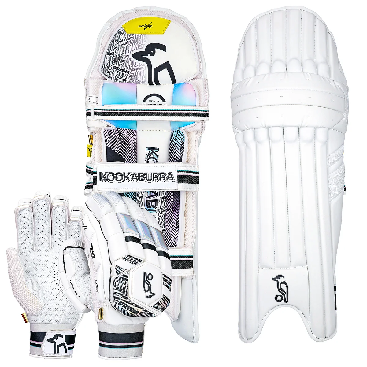 Kookaburra Prism Pro Cricket Batting Gloves & Pads Bundle