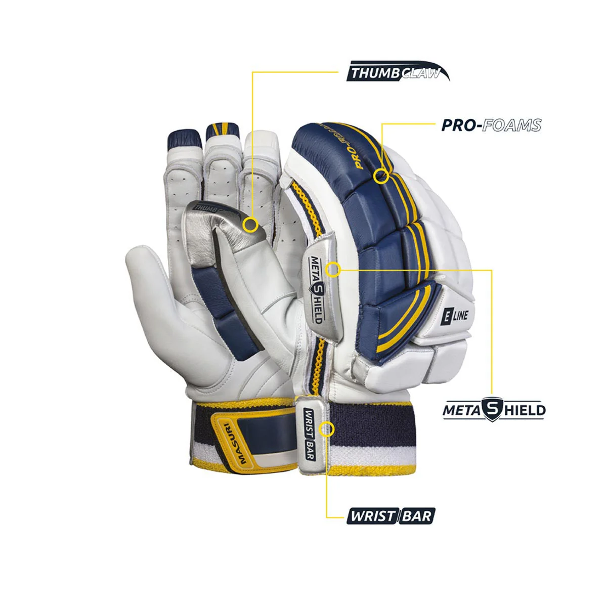 Masuri E Line Cricket Batting Gloves - Image 2
