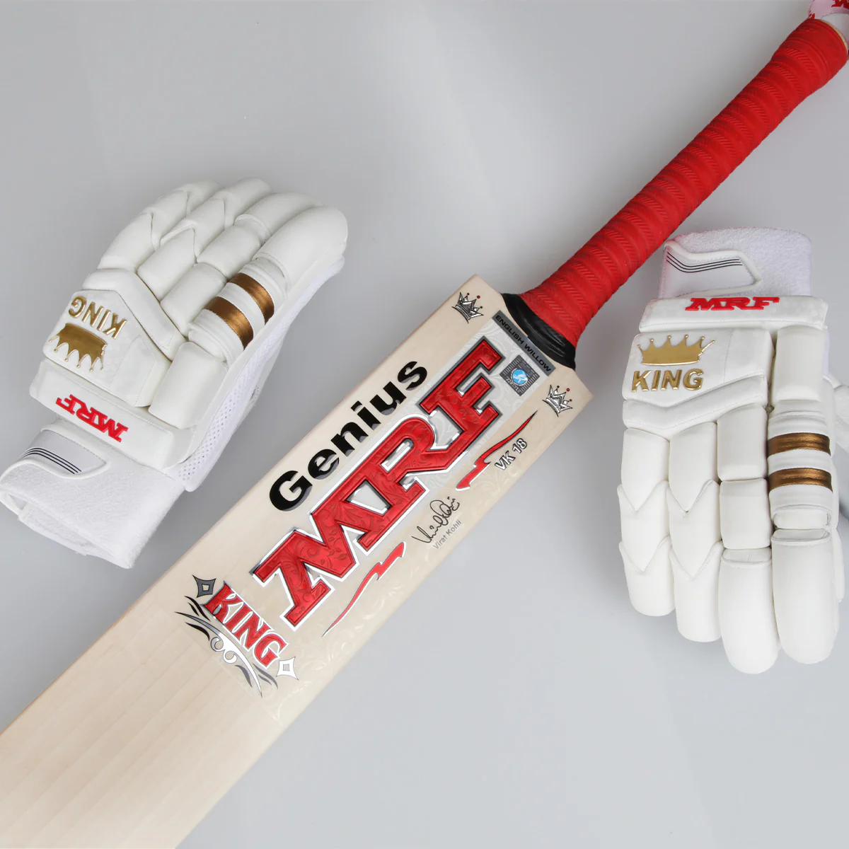 MRF Virat Kohli Genius King Cricket Bat + Gloves - Image 7