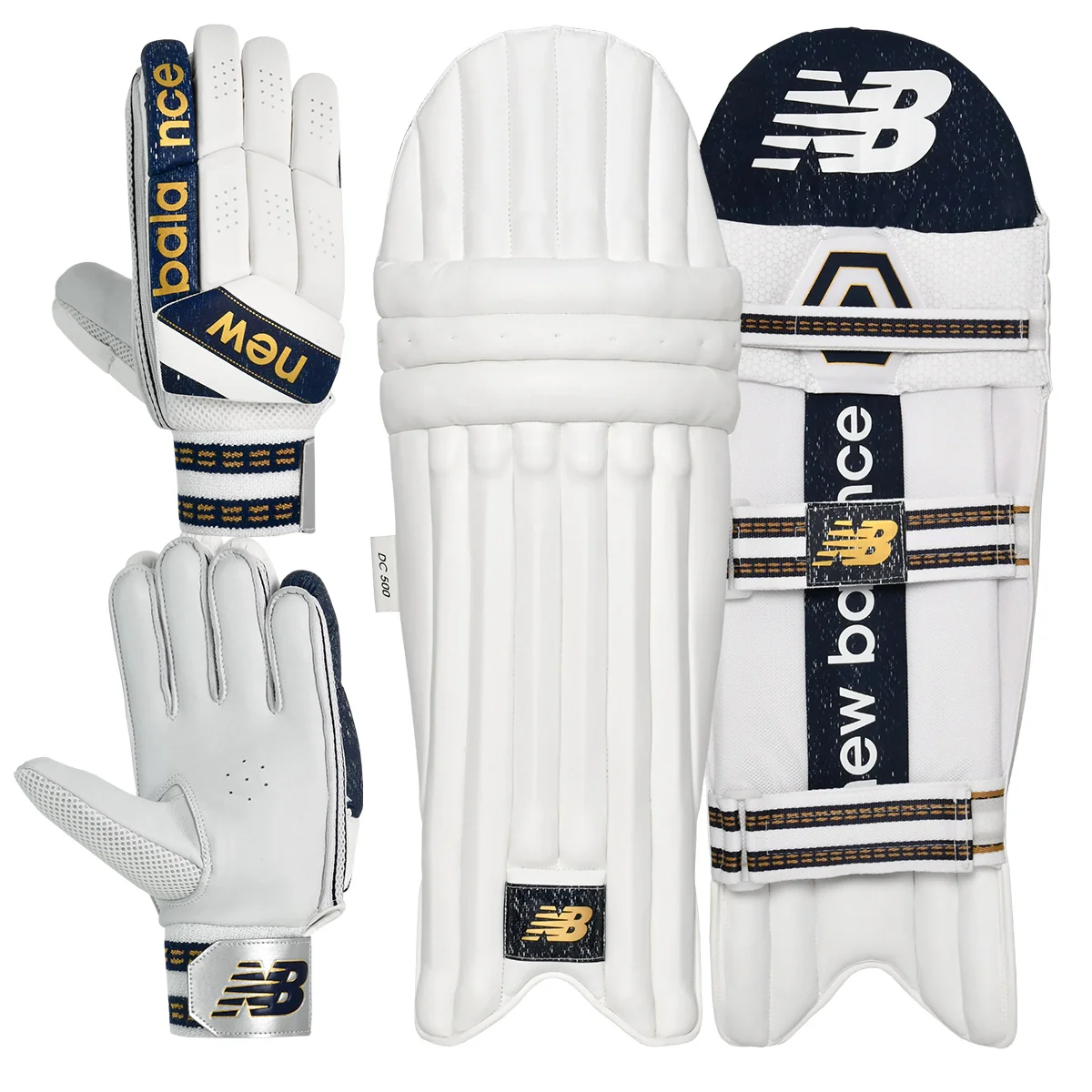 New Balance DC 500 Cricket Batting Gloves & Pads Bundle - 2026
