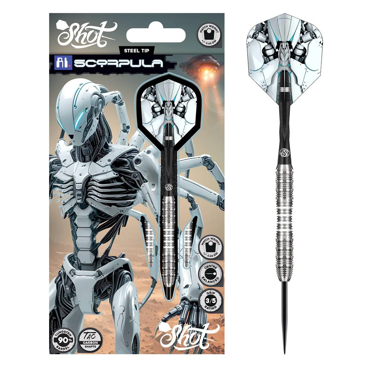 Shot AI Scorpula 90% Tungsten Steel Tip Dart Set - Image 6