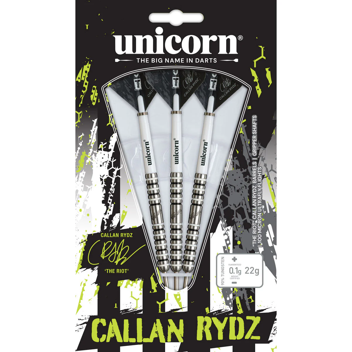 Unicorn Callan Rydz The Riot 90% Tungsten Phase 2 Steel Tip Darts - Image 4
