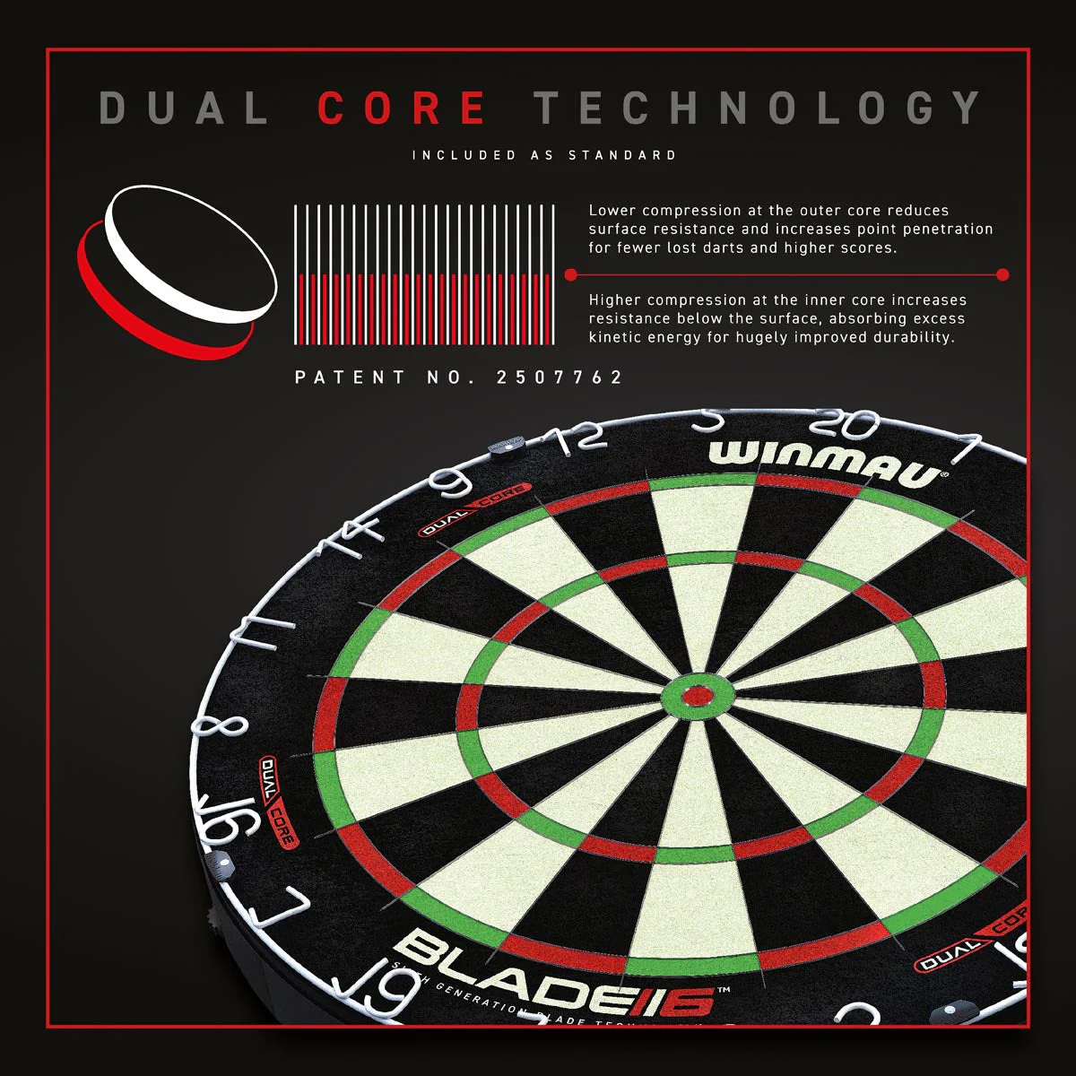 Winmau Blade 6 Dual Core Dartboard - Image 3