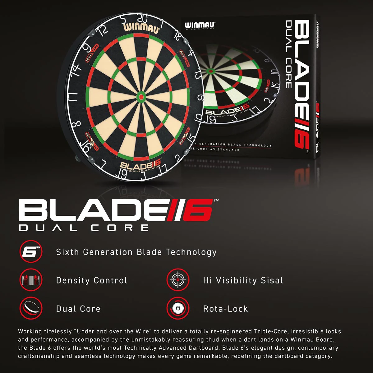 Winmau Blade 6 Dual Core Dartboard - Image 7