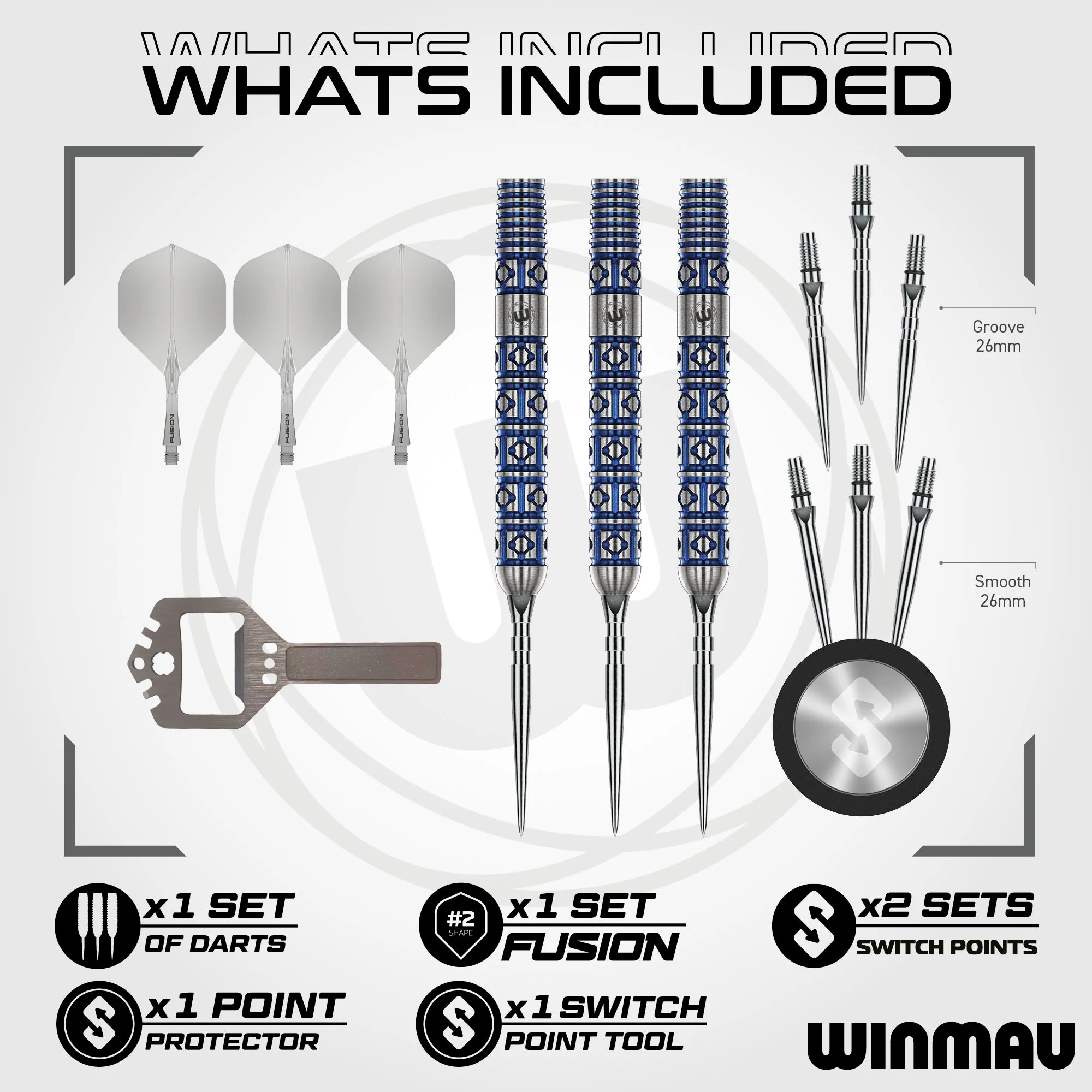 Winmau Lunaris Parallel Steel Tip Darts - Image 2